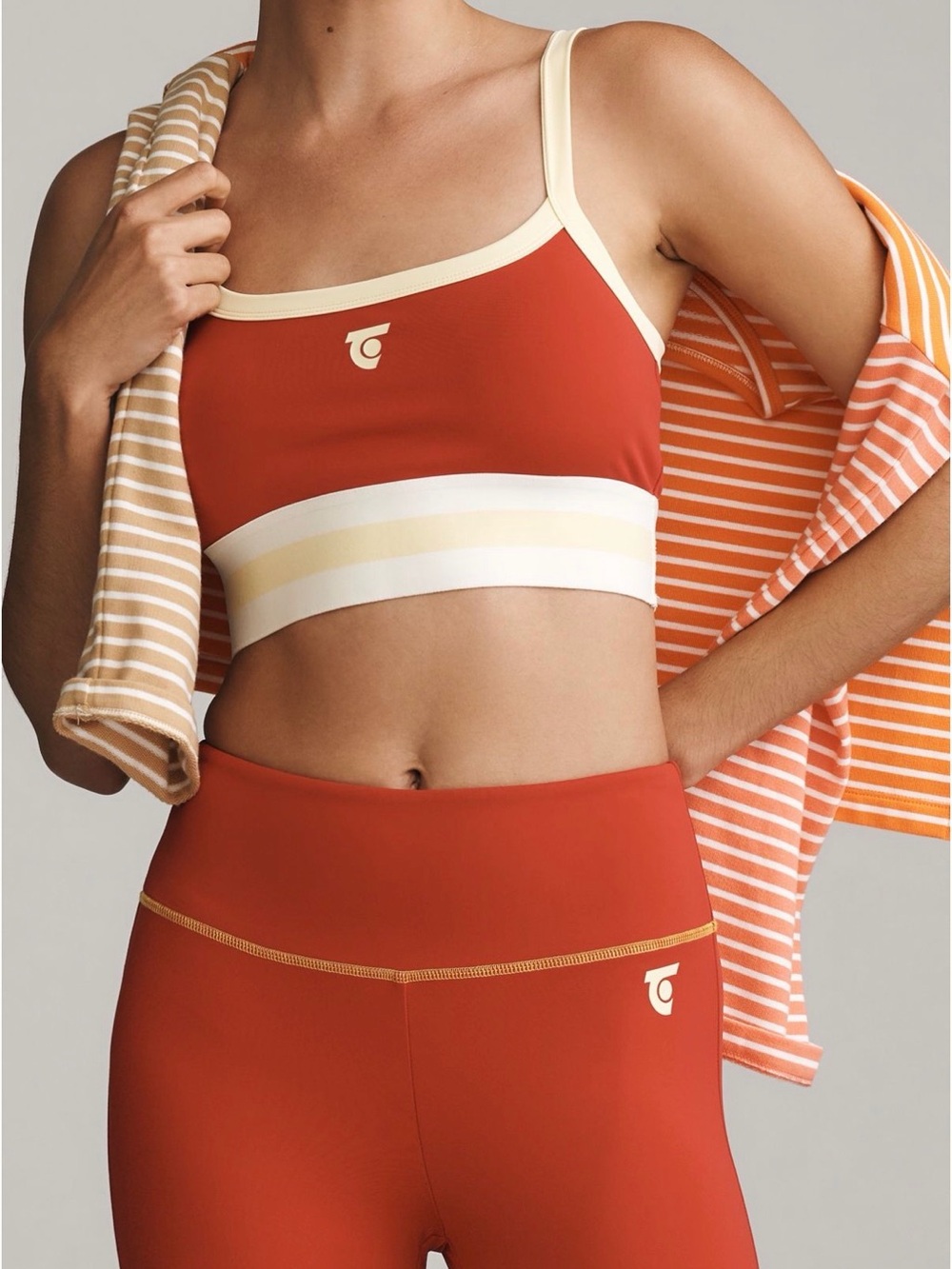 Anthropologie Tretorn Red Sports Bra S (matching pants listed) NWT